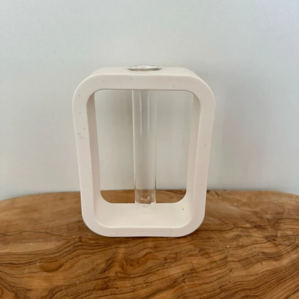 Vaasje met glas rechthoek