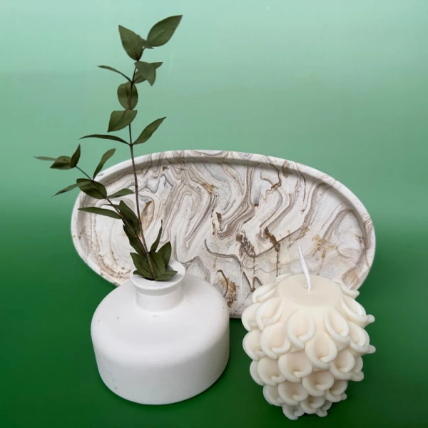 Workshop Jesmonite & kaarsen maken. Elke dinsdag, donderdag en zaterdag