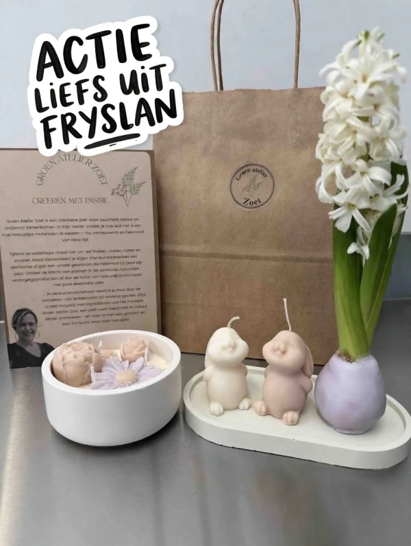 Actie Liefs uit Fryslan: Jesmonite en Kaarsen maken 15% korting